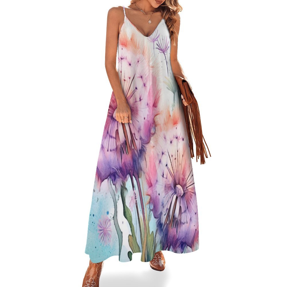 Dandelions Spaghetti Strap Ankle-Length Dress Long dress