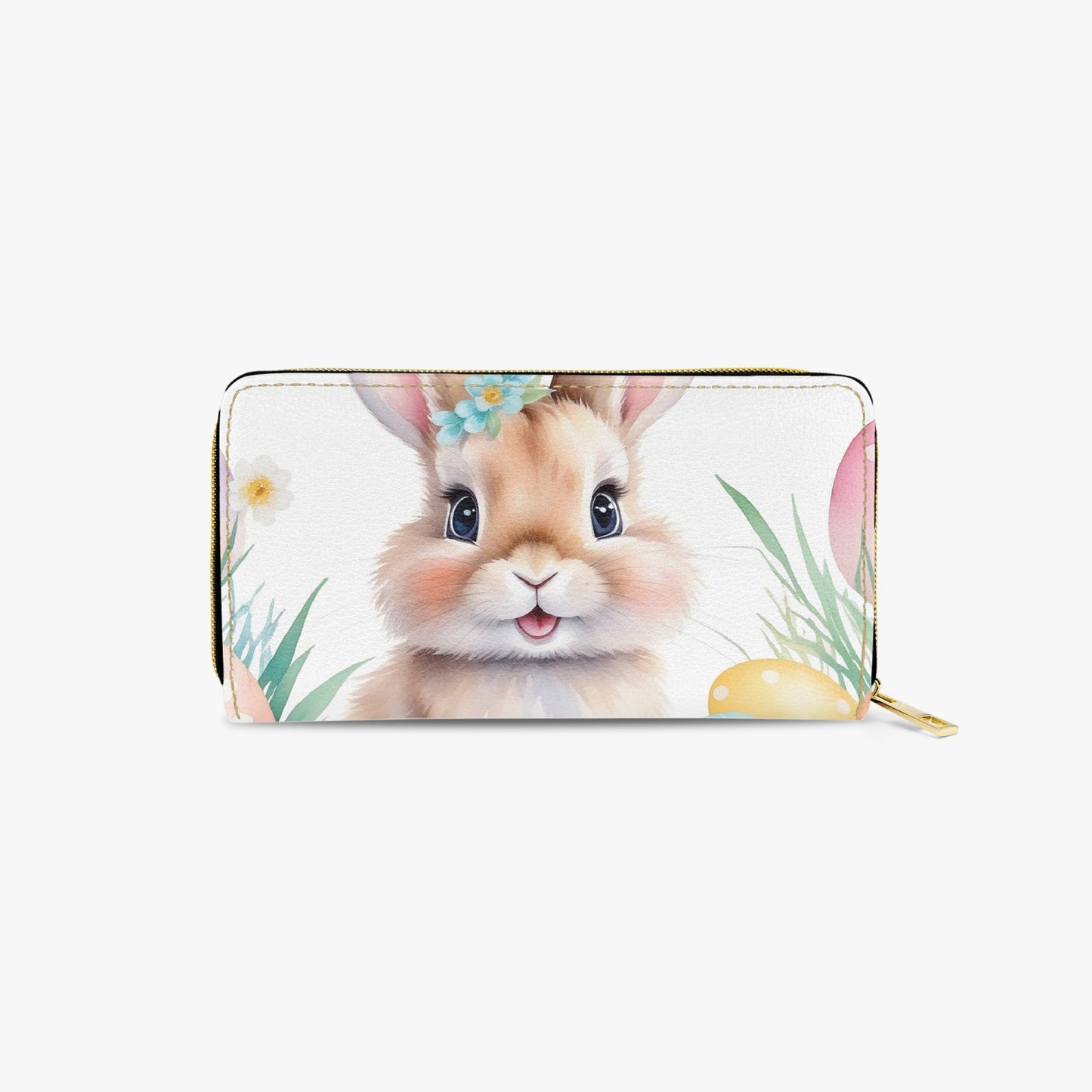 Long Type Zipper Purse, Easter, Rabbit, awd-652