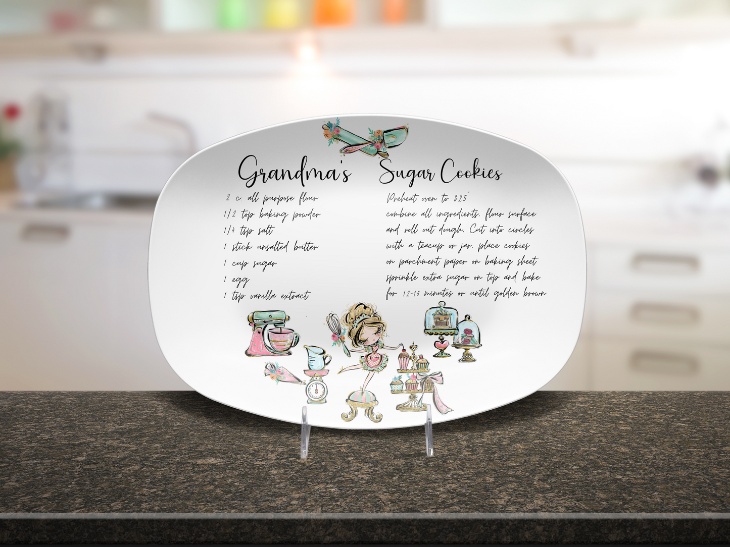 Personalised Handwritten Family Recipe Heirloom Roll it with Love Plate/Platter