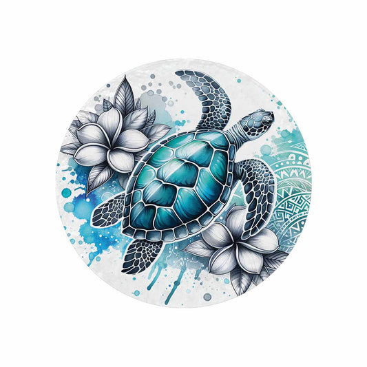 Turtle_Awd35195  Circular Micro Fleece Blanket 60"