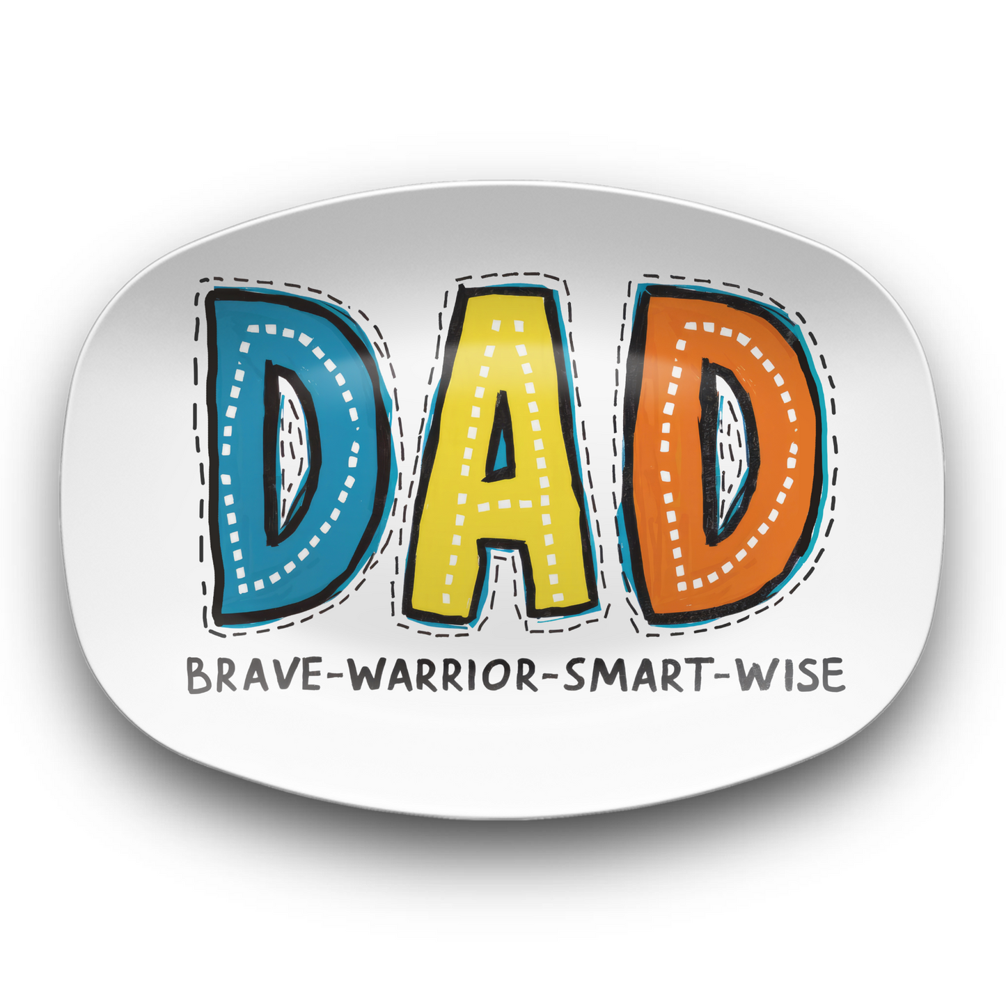 BBQ Platter Dad Brave Warrior Smart Wise 10"x14" Platter