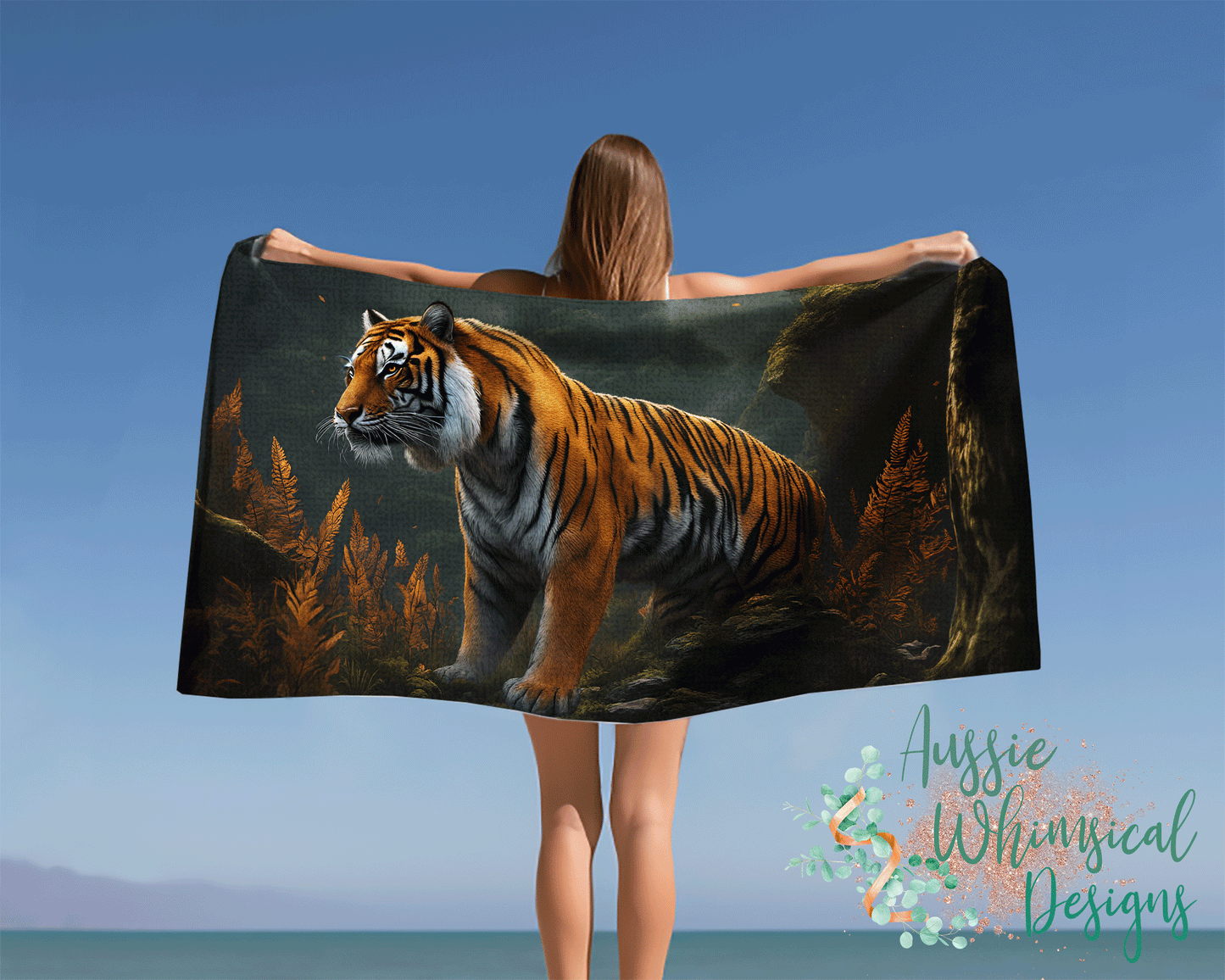 Beach Towel, Tiger, Polycotton Towel