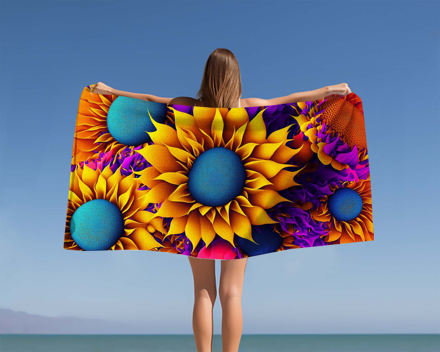 Beach Towel, Sunflowers, Polycotton Towel