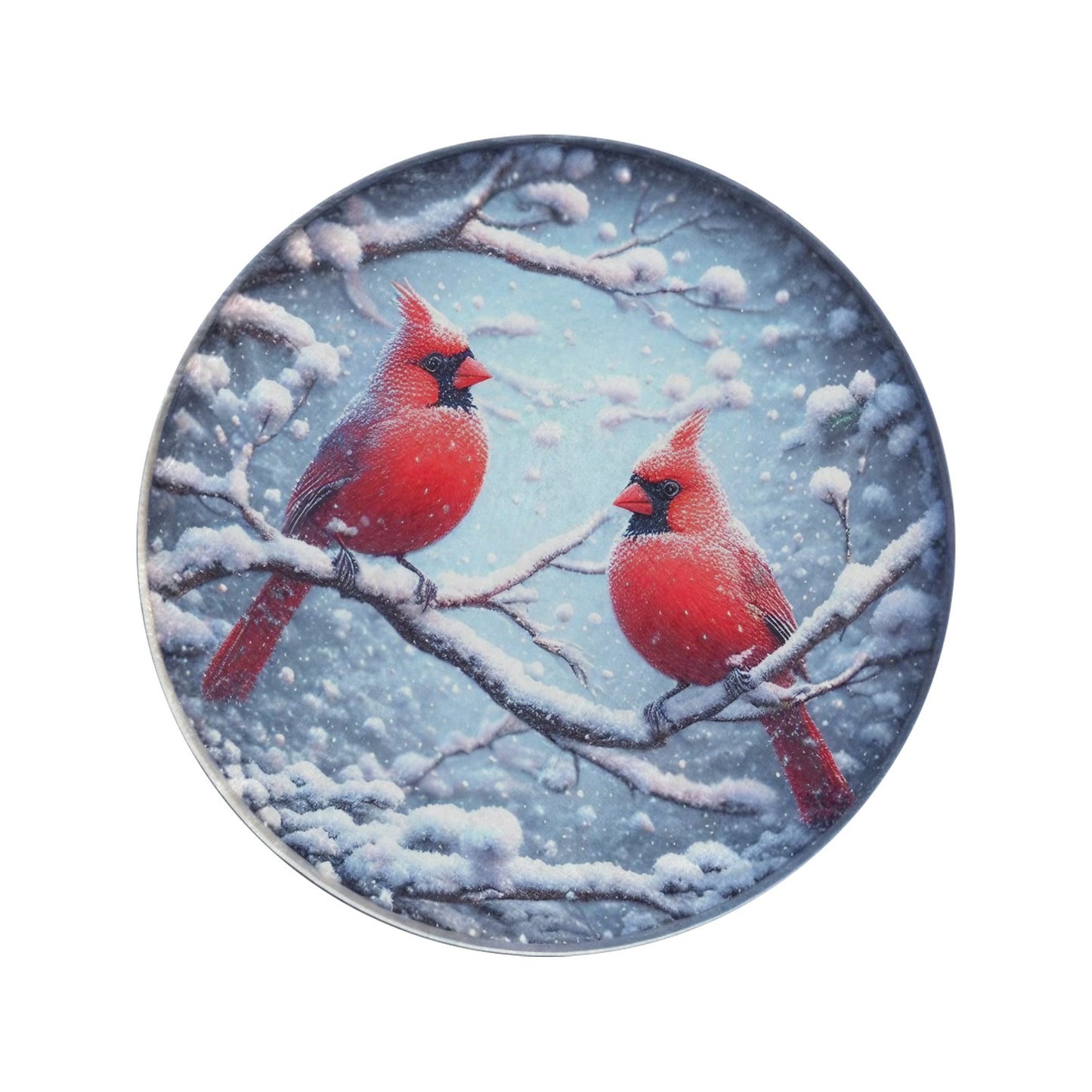 Christmas Cardinals Circular Micro Fleece Blanket