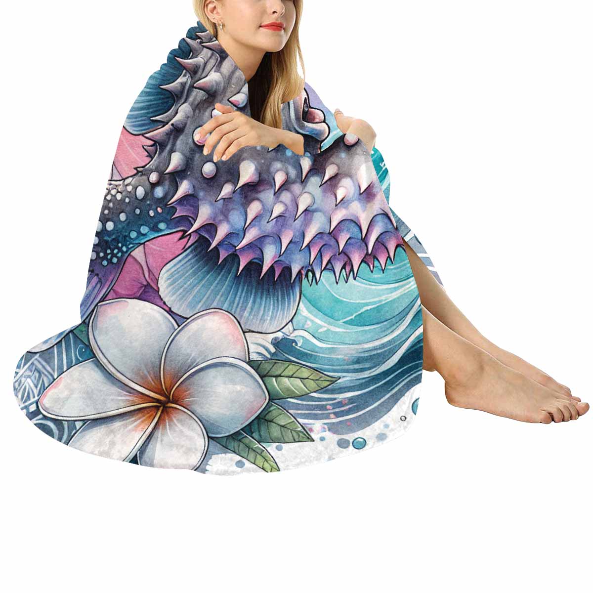 Sea_Animals_Stonefish_Awd35196  Circular Micro Fleece Blanket 60"