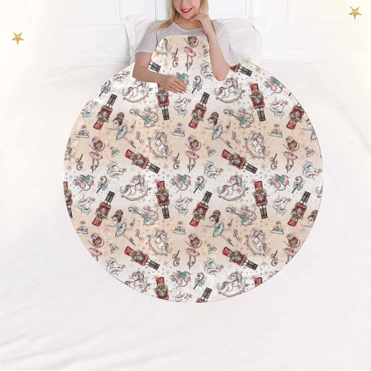 Nutcracker 50  Circular Micro Fleece Blanket 47"
