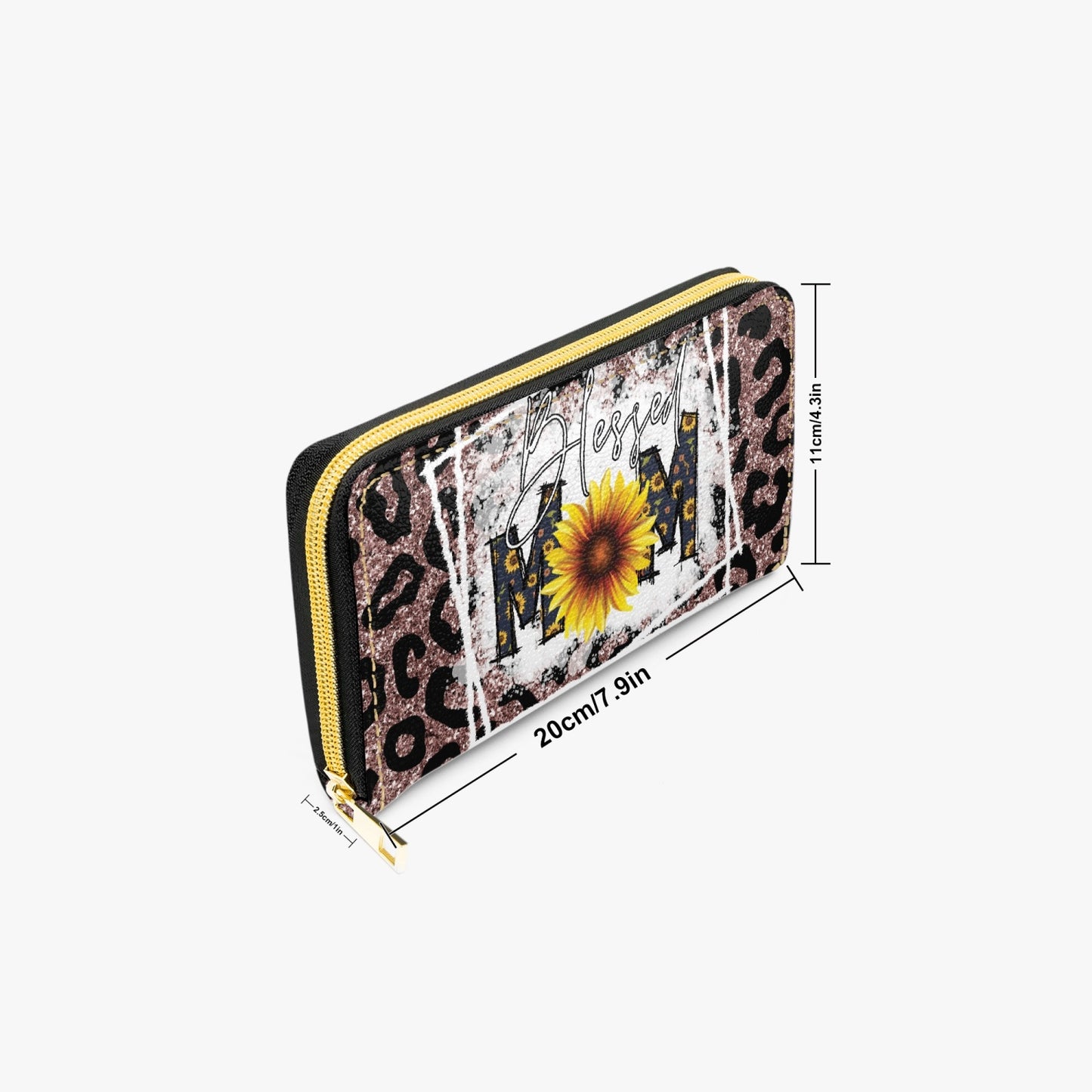 Long Type Zipper Purse - Leopard Print, Sunflower, Blessed Mum/Mom