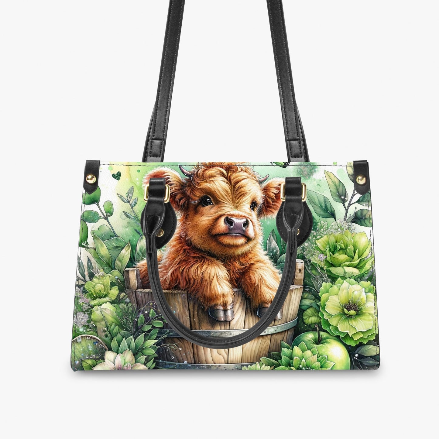 Women's Tote Bag - Long Strap - Highland Cow