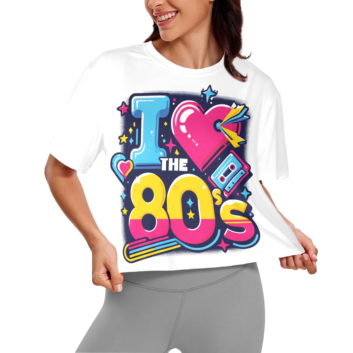 I Love the 80's 2  Women's Cropped T-Shirt