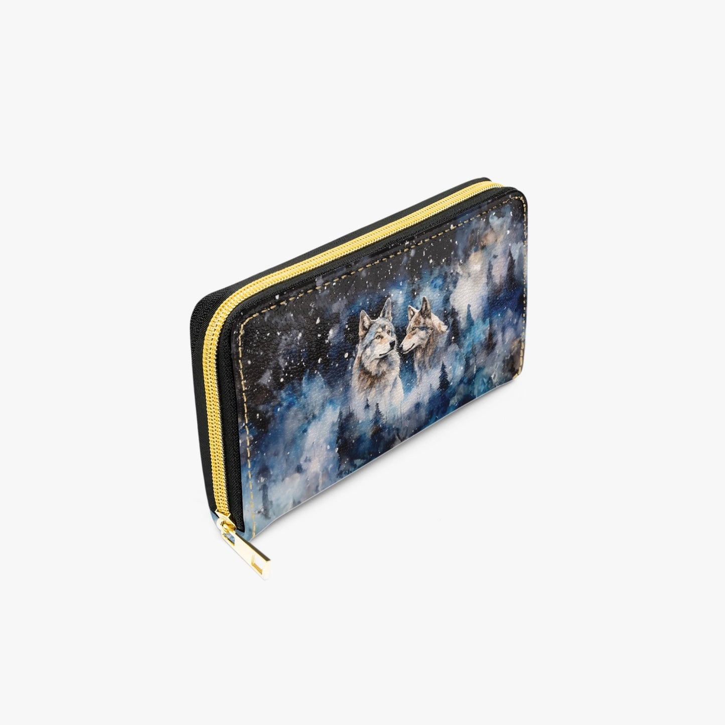 Long Type Zipper Purse, Wolves, awd-547