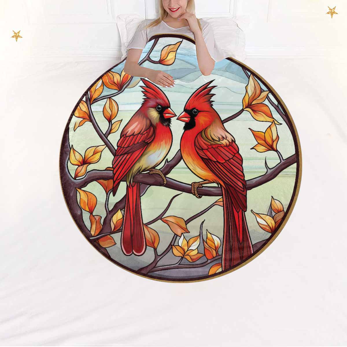 Mandalla_Awd35160  Circular Micro Fleece Blanket 47"
