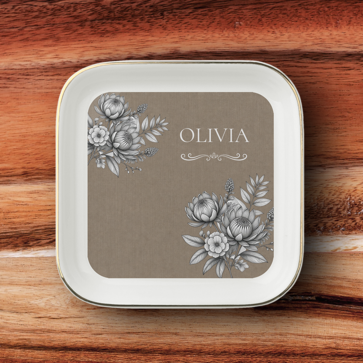 Personalised Jewelry Dish, Custom Name Ceramic Trinket Dish, personalised Gift, Jewellery Holder, Birthday or Christmas Gift