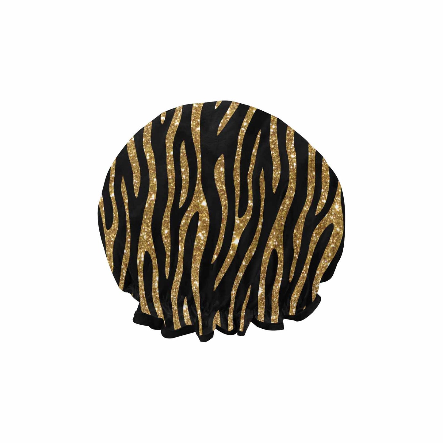 Black and Gold Glitter Leopard Print  Shower Cap