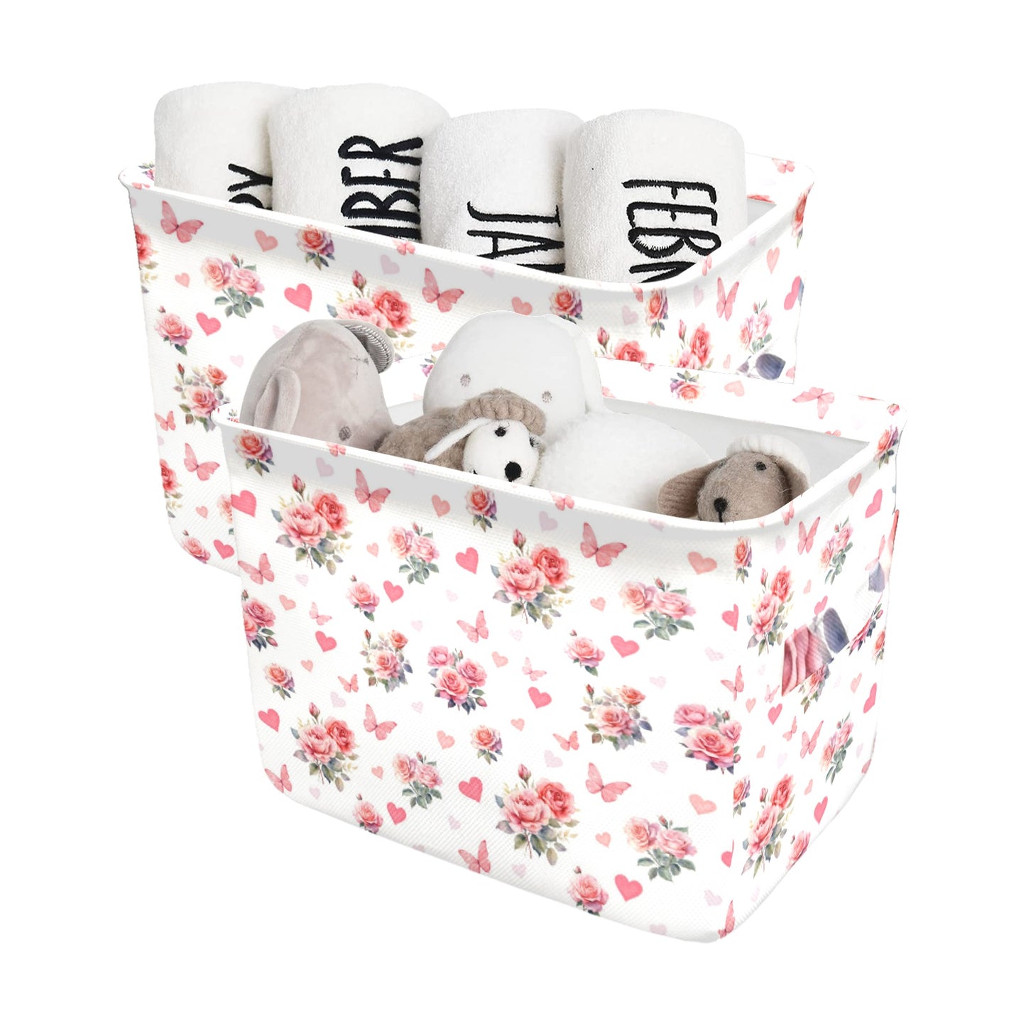 roses 8 Fabric Storage Basket