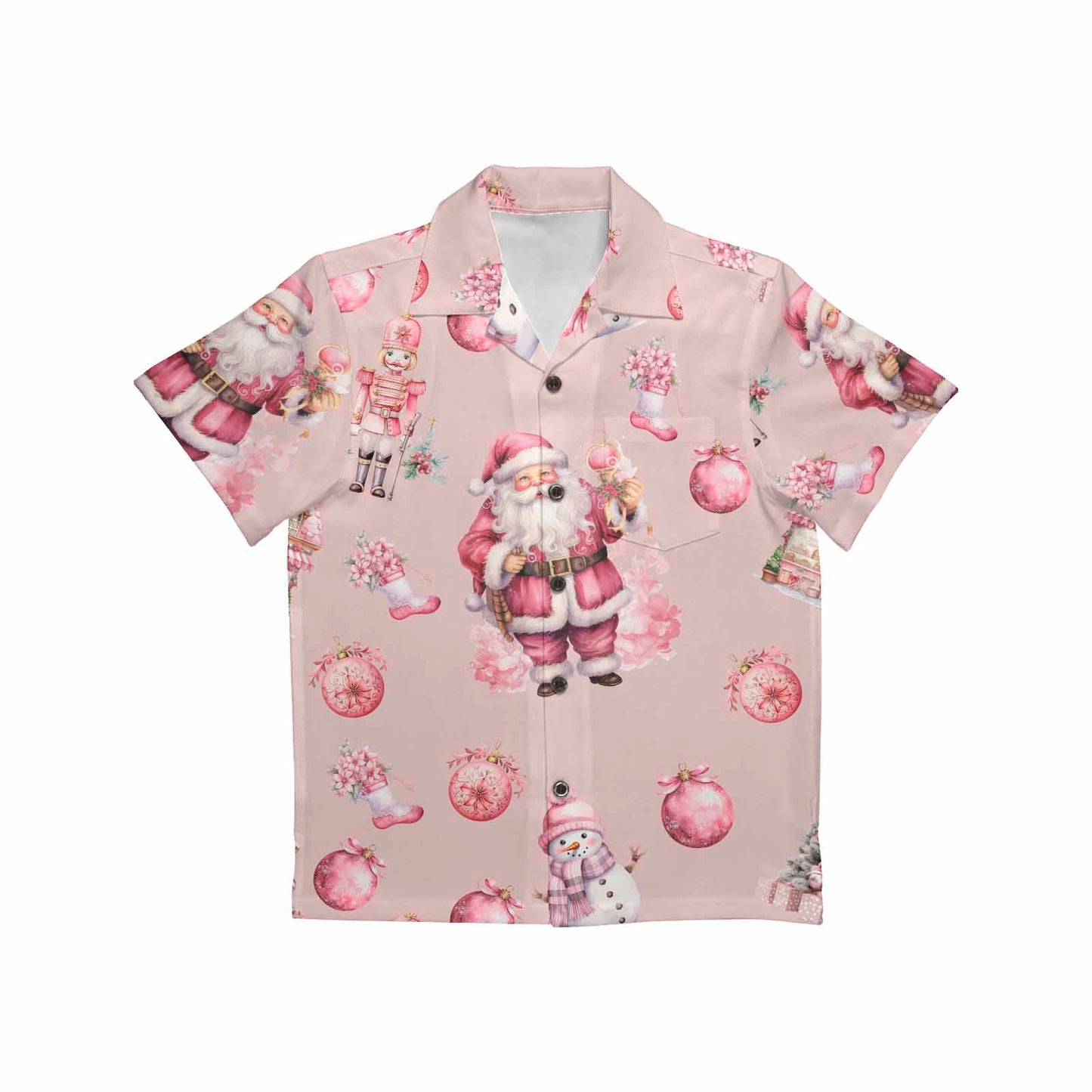 Pink Christmas 50  Little Boys Hawaiian Shirt