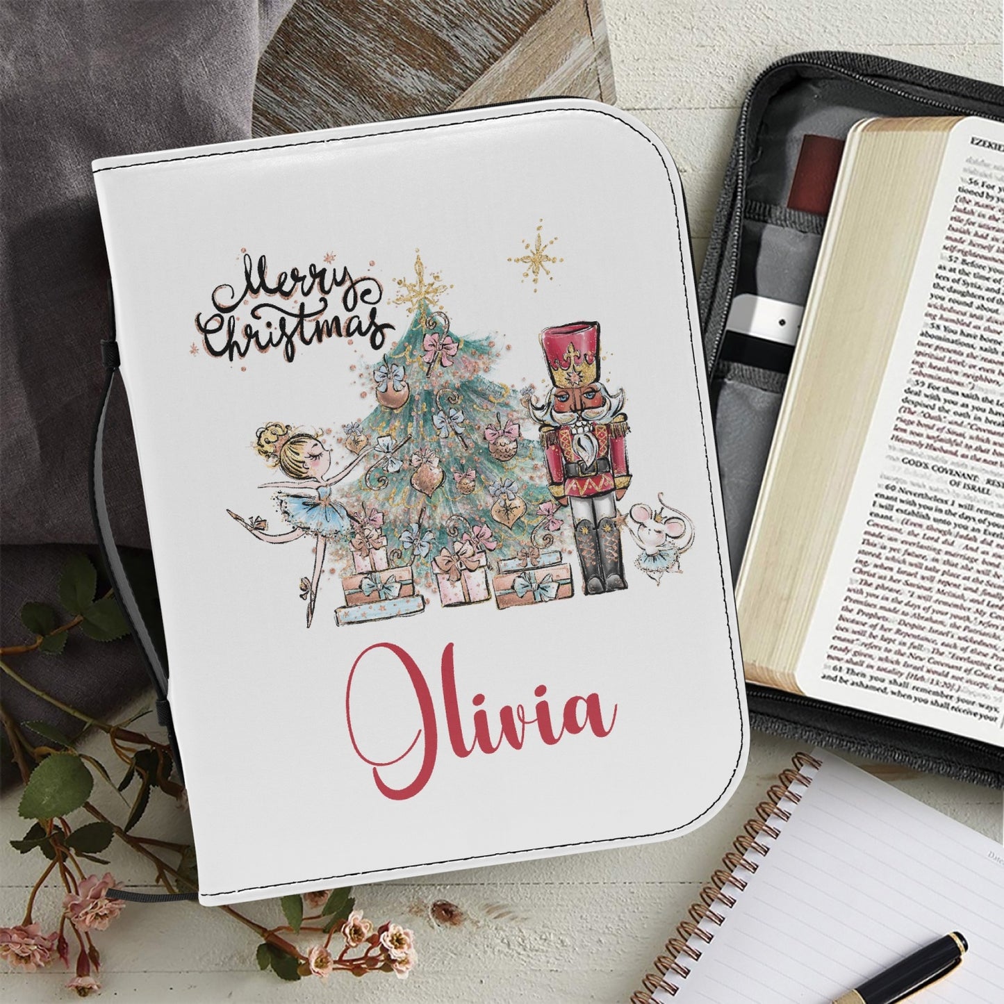 Book Cover/Bible Cover, Nutcracker and Sugar Plum Fairy, Personalised