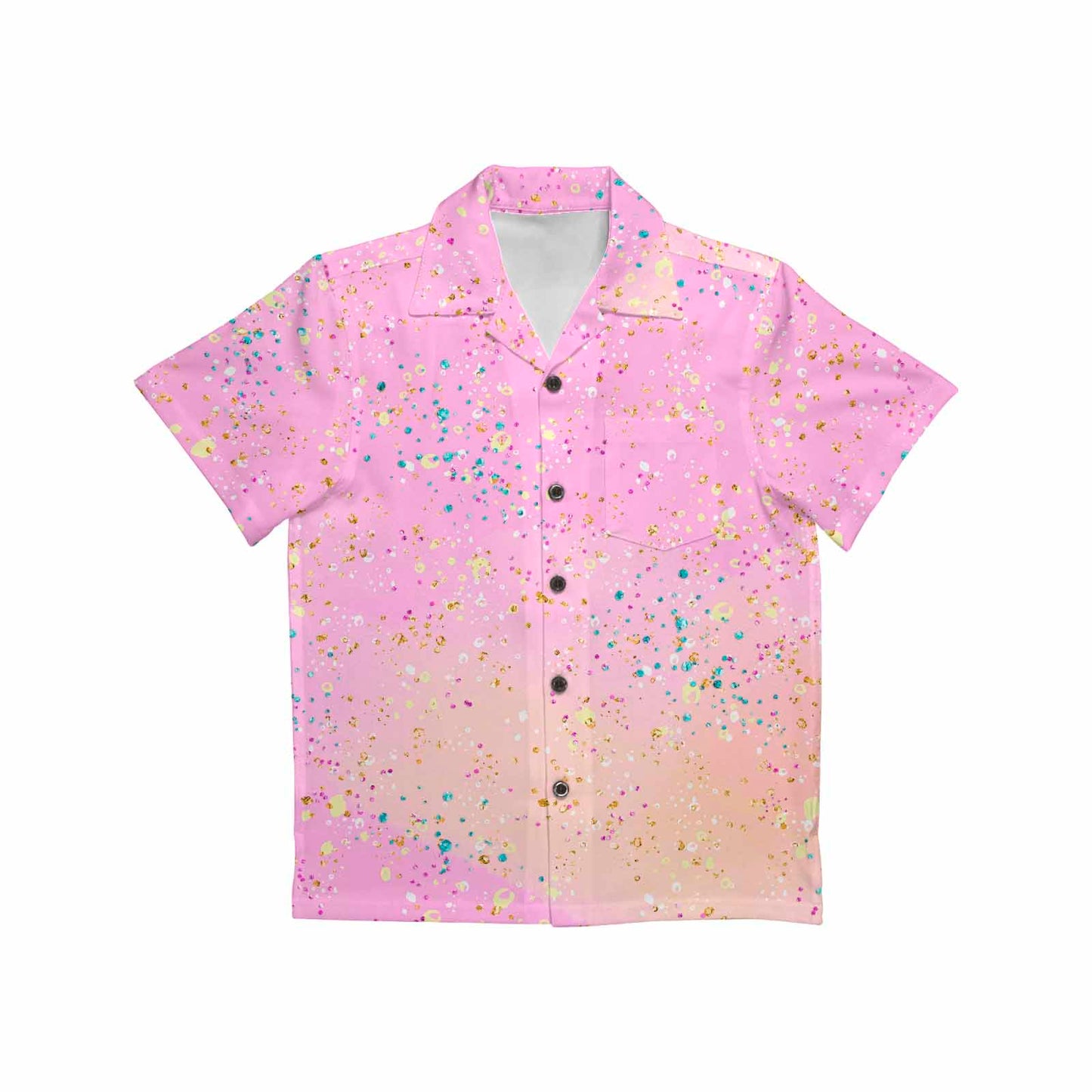 Pink Splash  Little Boys Hawaiian Shirt