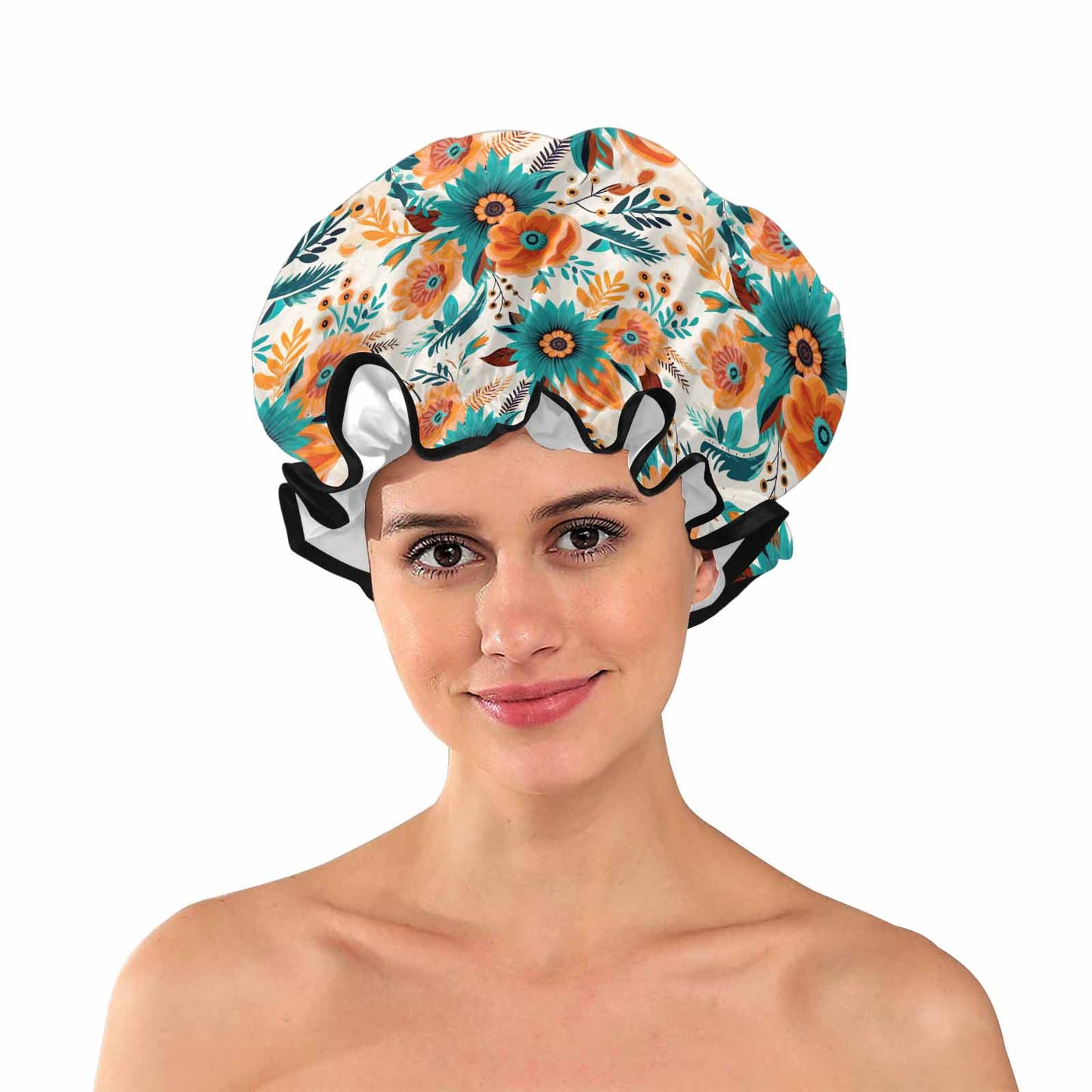 Boho Retro Floral  Shower Cap