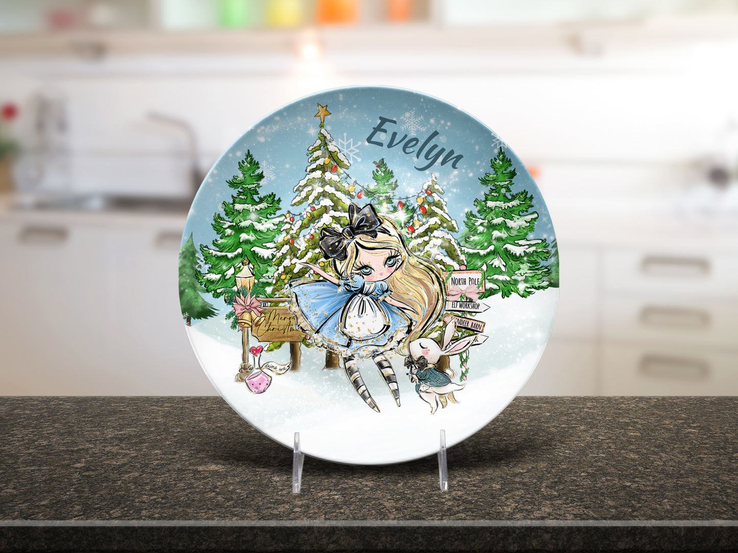 Alice Personalised Christmas Plate