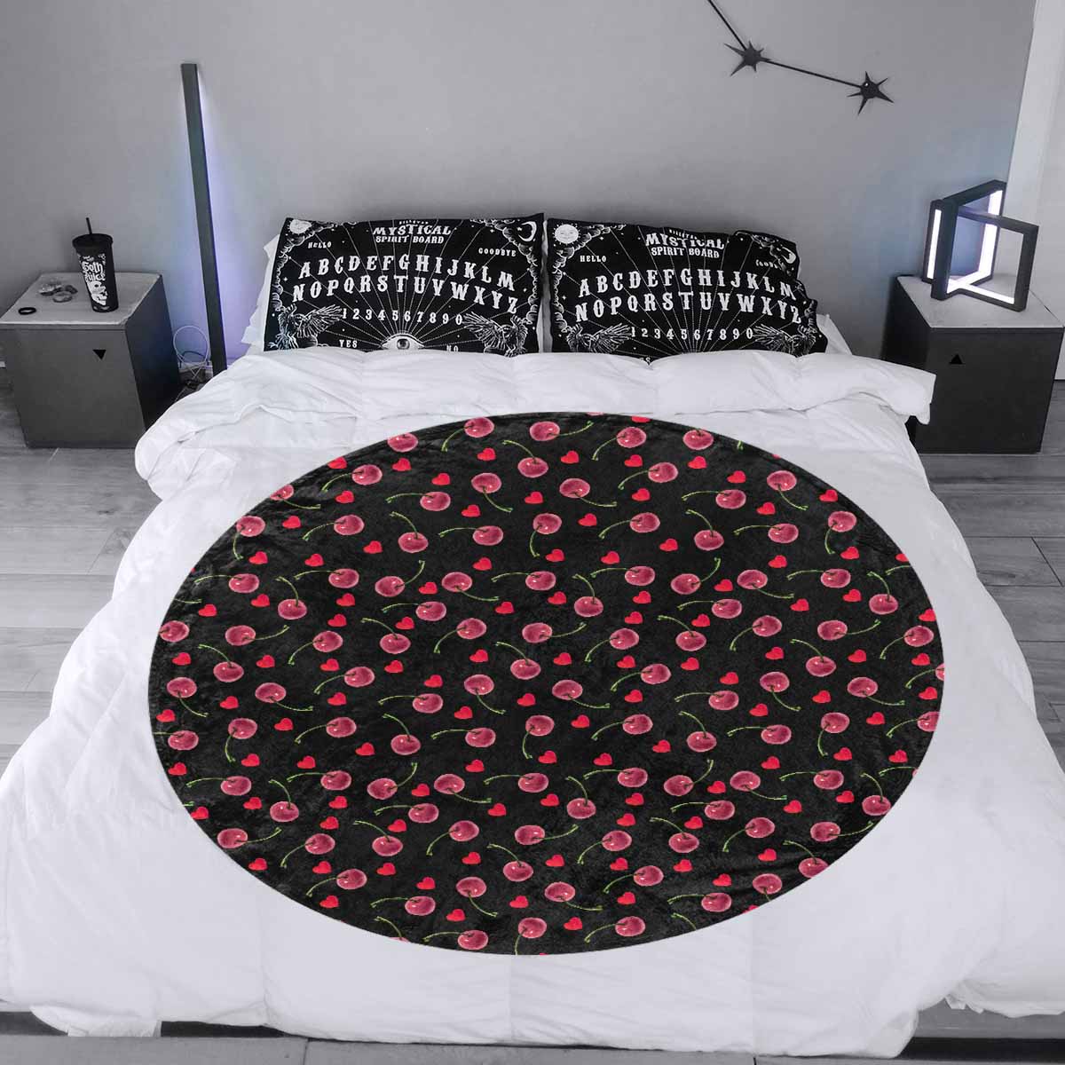 Cherries  Circular Micro Fleece Blanket 60"