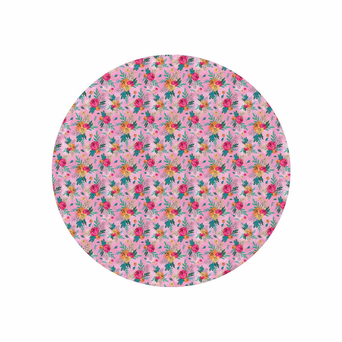 Australian Floral Pink  Circular Micro Fleece Blanket 60"