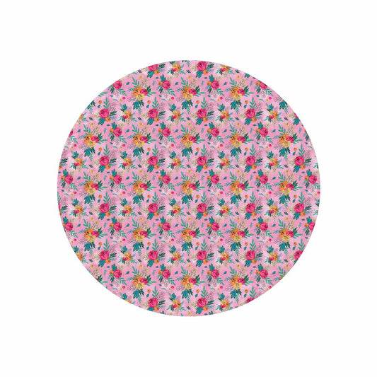 Australian Floral Pink  Circular Micro Fleece Blanket 60"