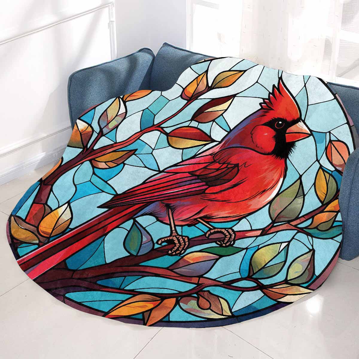 Cardinal_Awd35157  Circular Micro Fleece Blanket 47"