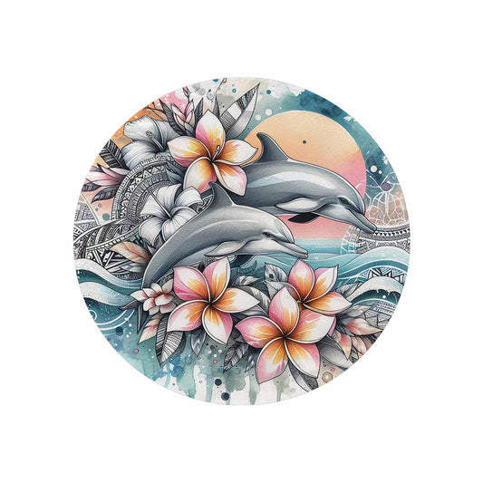 Sea_Animals_Dolphin_Awd351114  Circular Micro Fleece Blanket 60"