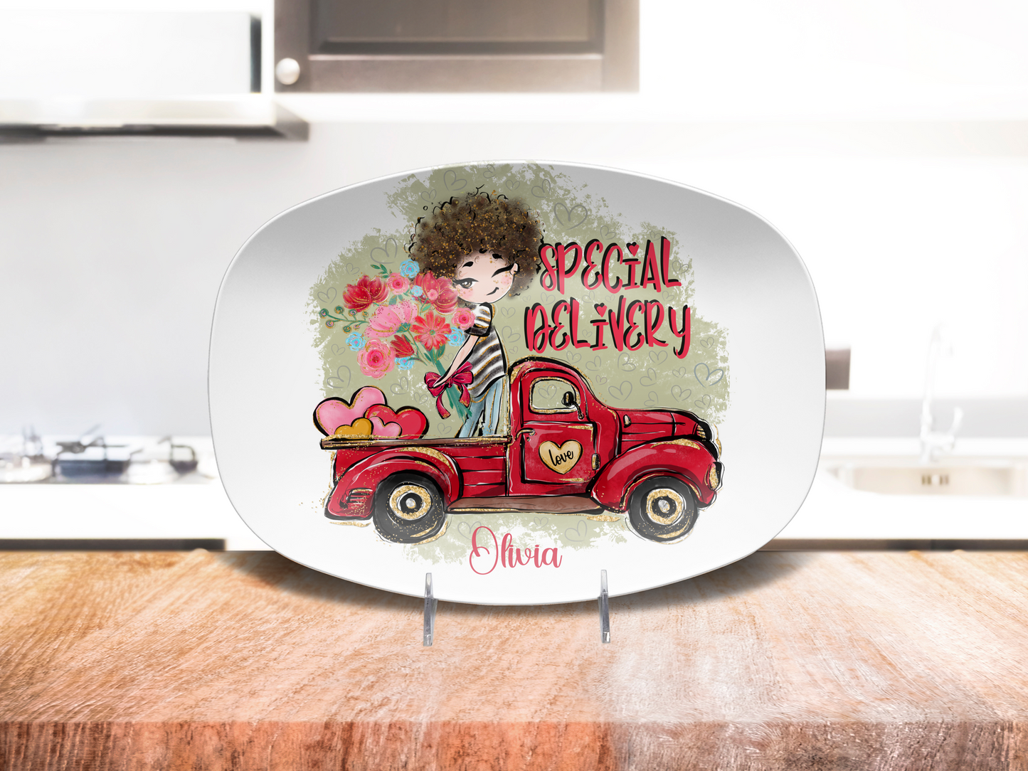 Personalised Valentines Truck Special Delivery Plate