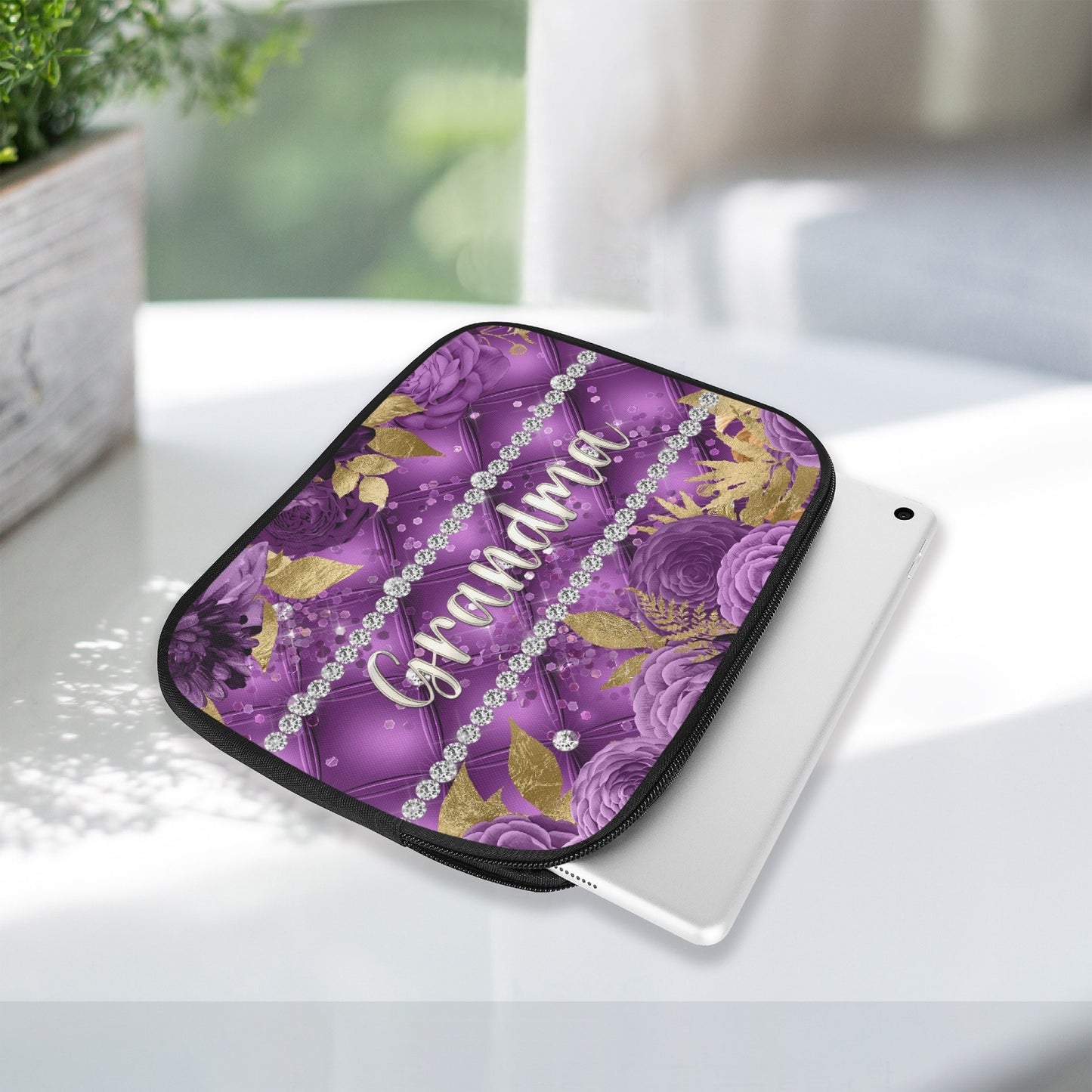 Tablet Sleeve - Purple Floral - Grandma