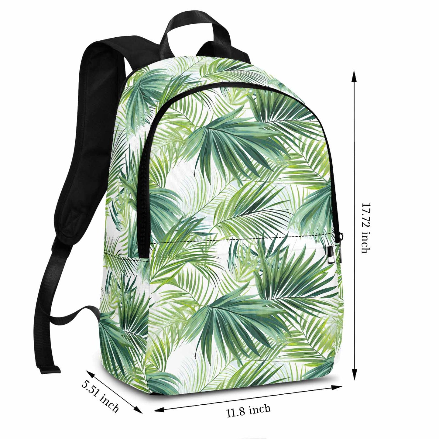 Green Palm Leaves Adult Casual Backpack