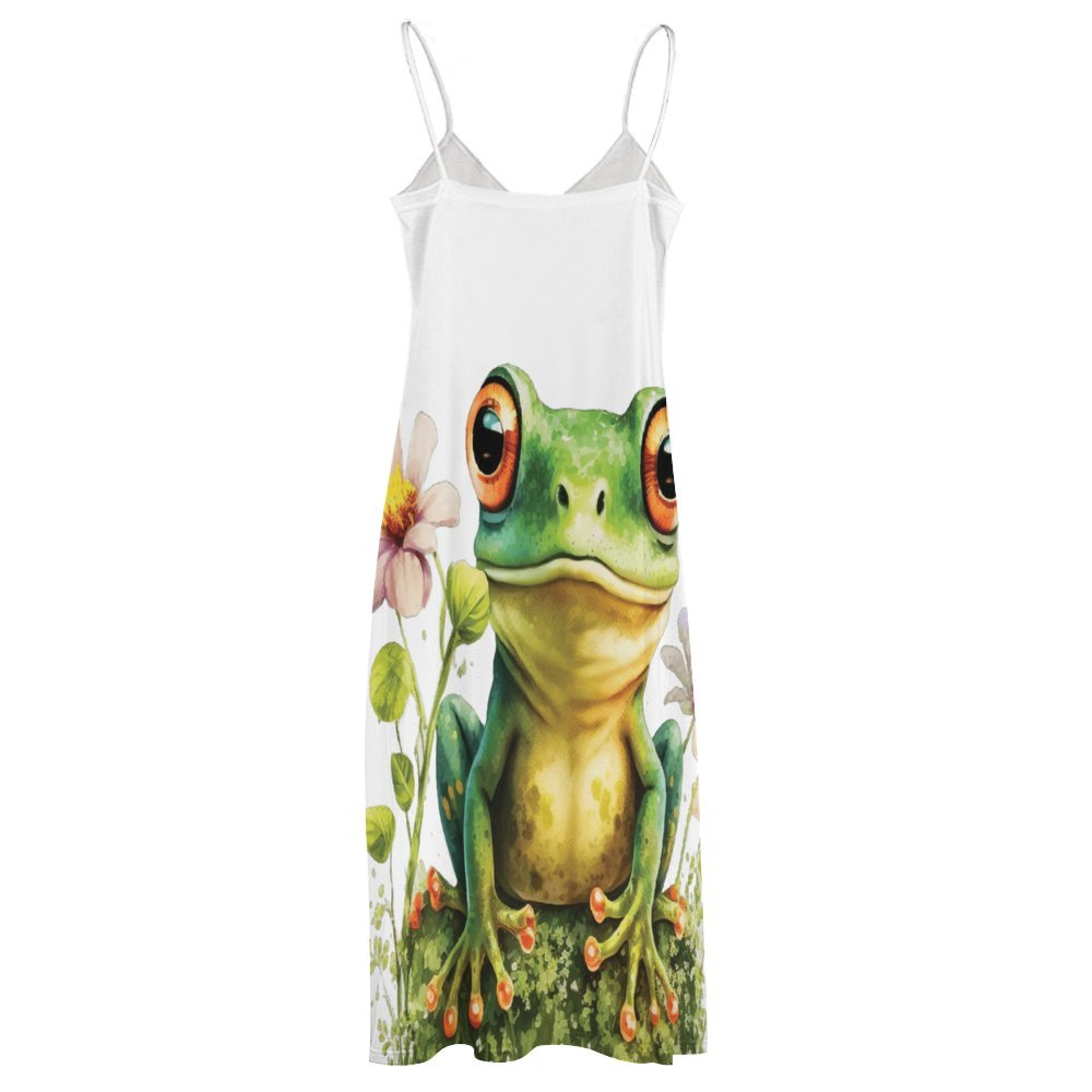 Frog Spaghetti Strap Ankle-Length Dress Long dress