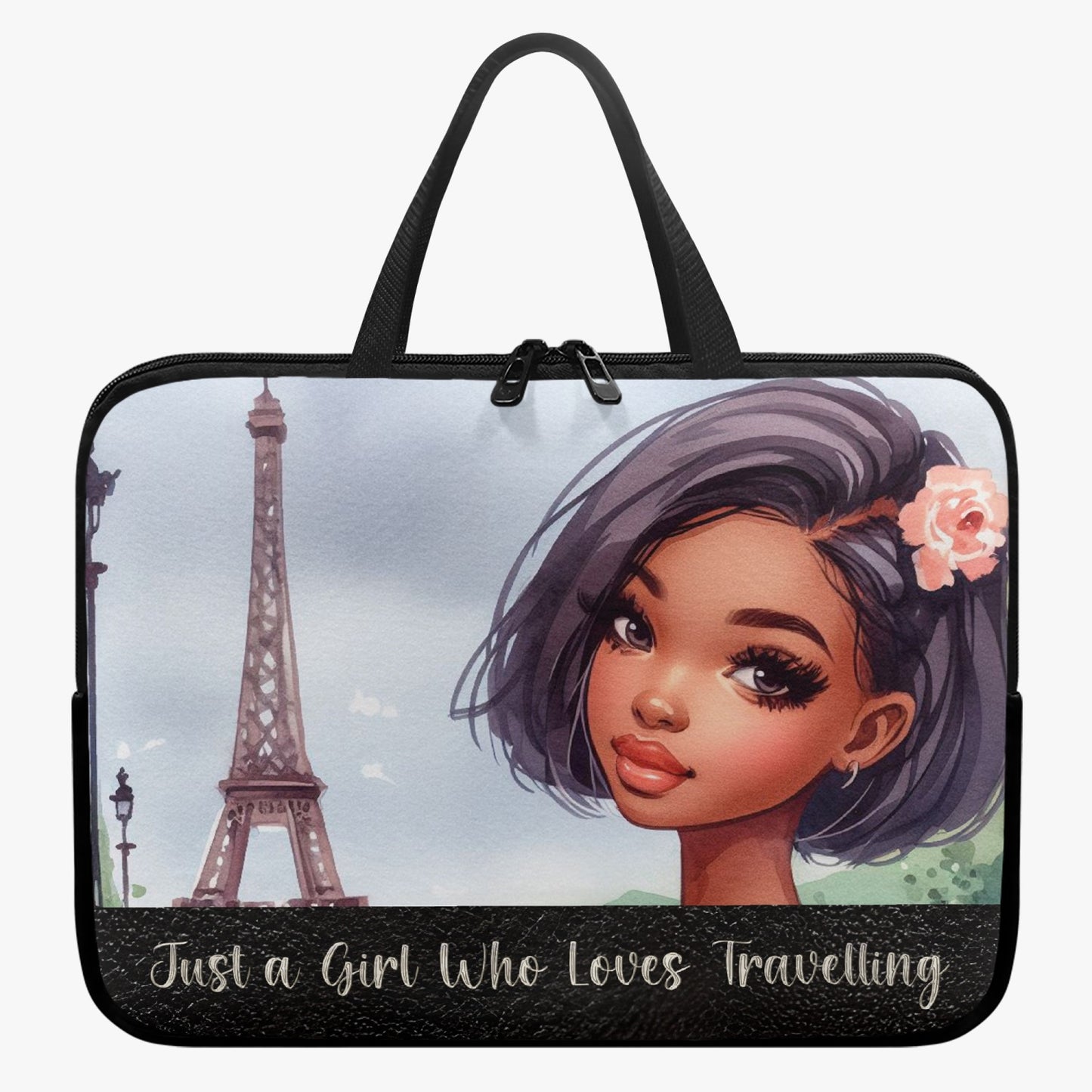 Laptop Sleeve with handles - Just a Girl Who Loves Travelling