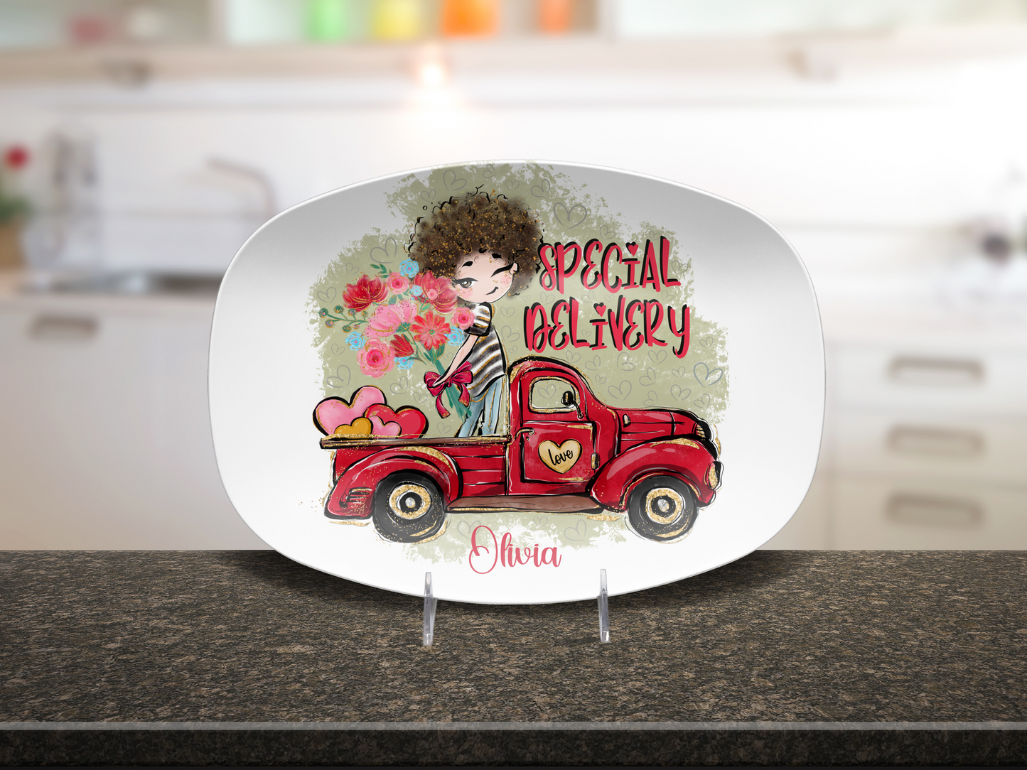 Personalised Valentines Truck Special Delivery Plate