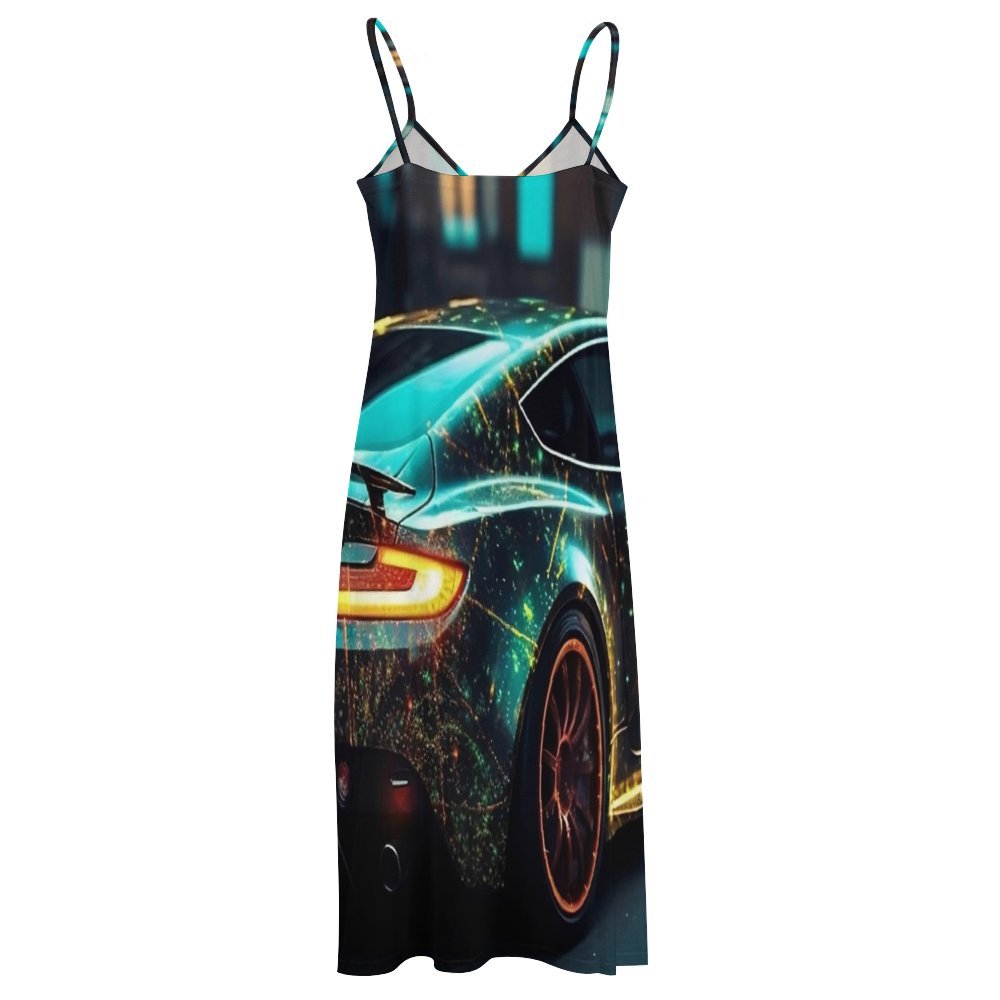 Car Spaghetti Strap Ankle-Length Dress Long dress