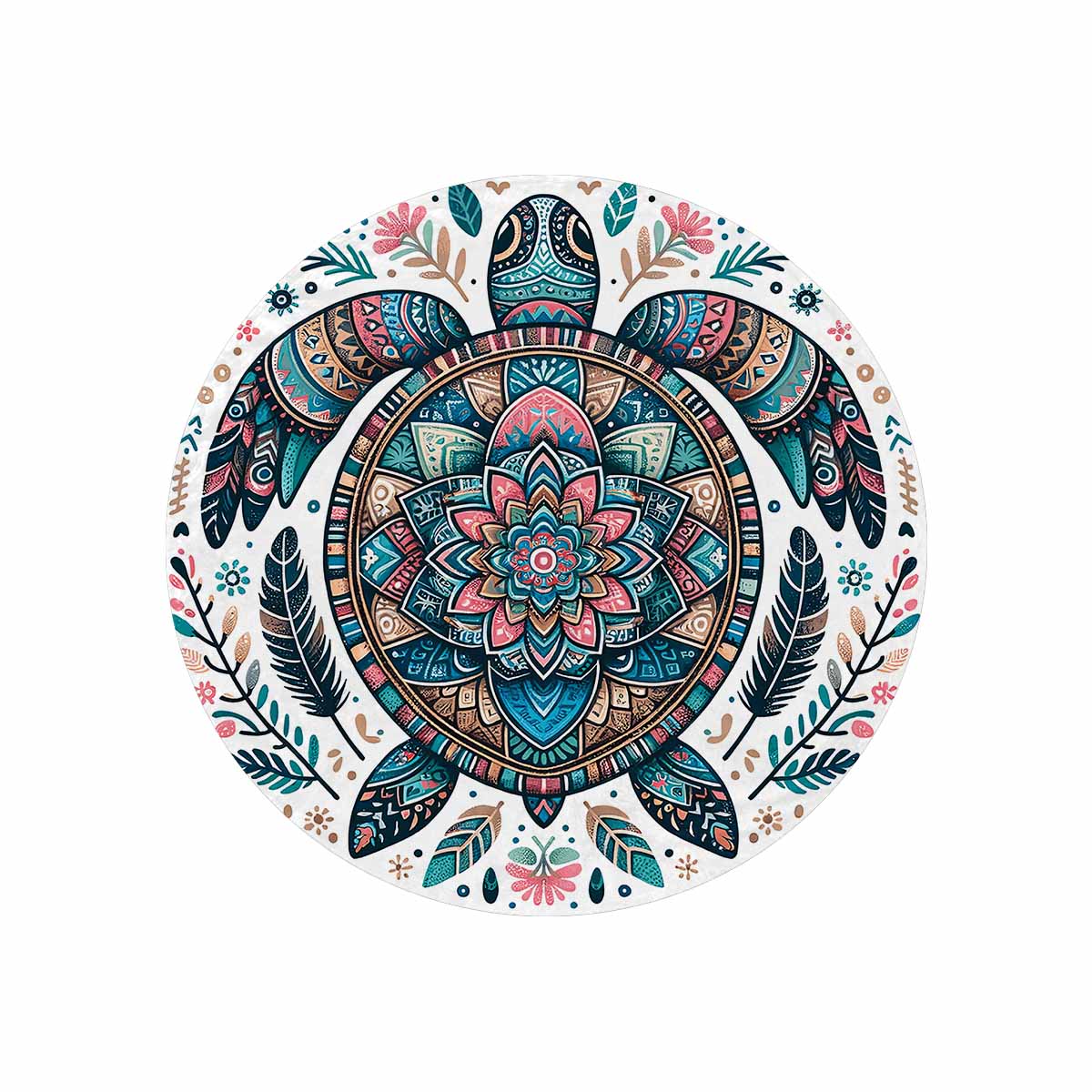 Mandella_Turtle_Awd35150  Circular Micro Fleece Blanket 47"