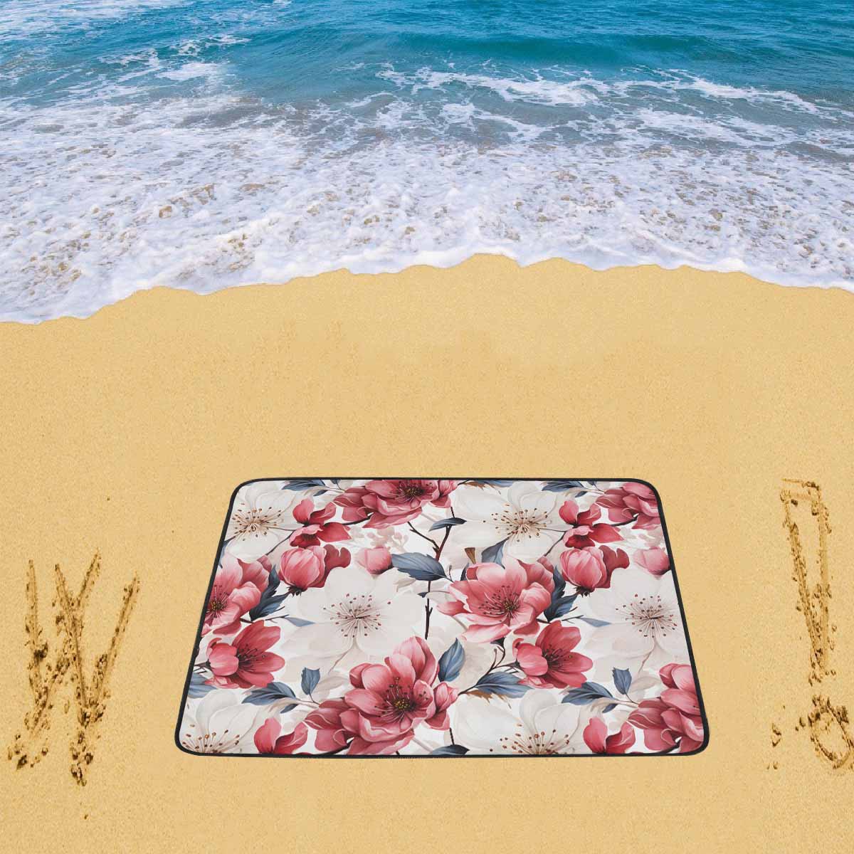 Pink Floral Small  Beach Mats 78"x 60"