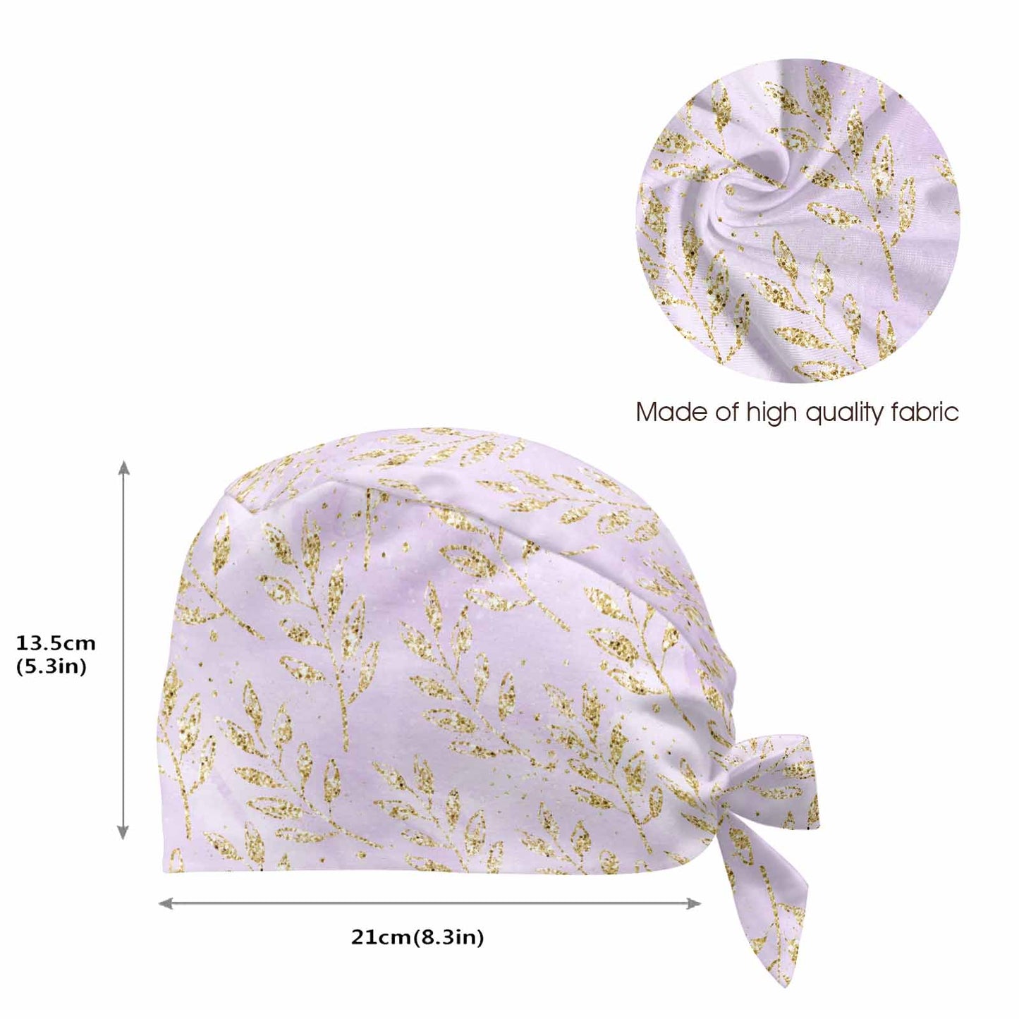 Purple Watercolour Gold Leaves  Scrub Cap