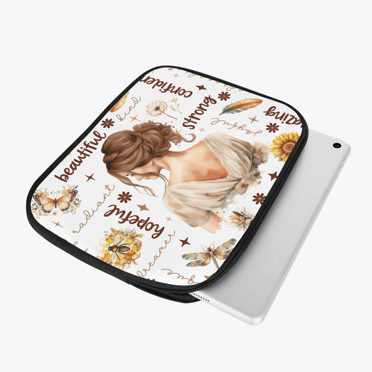 Tablet Sleeve - Affirmations - Brunette Hair