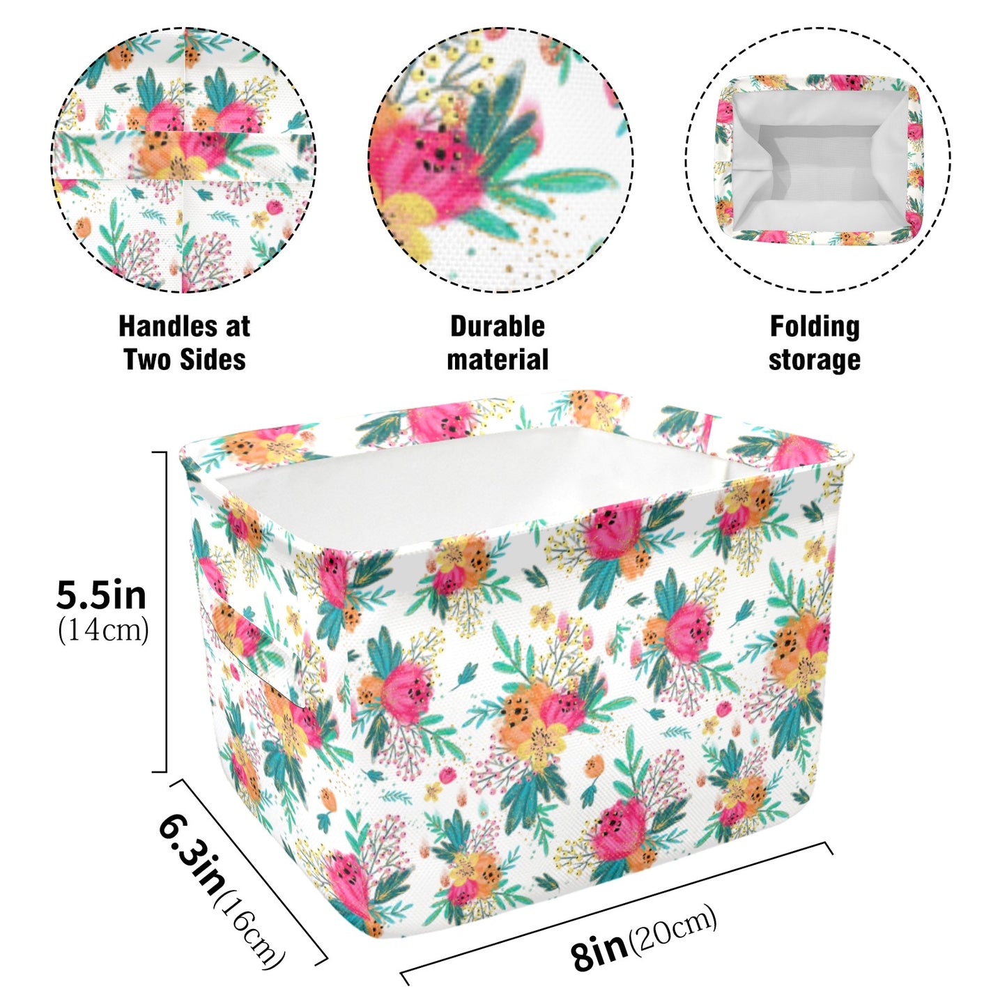 Australian Floral Fabric Storage Basket