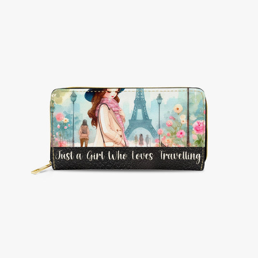 Long Type Zipper Purse - Just a Girl Who Loves Travelling