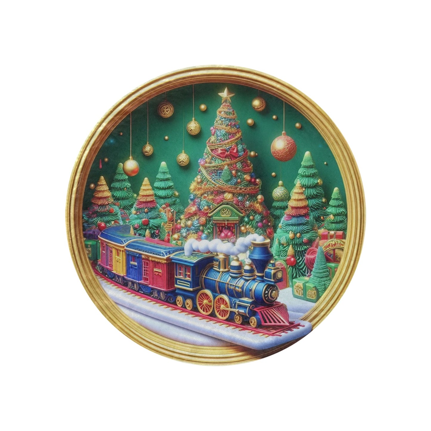 Christmas Scene Circular Micro Fleece Blanket