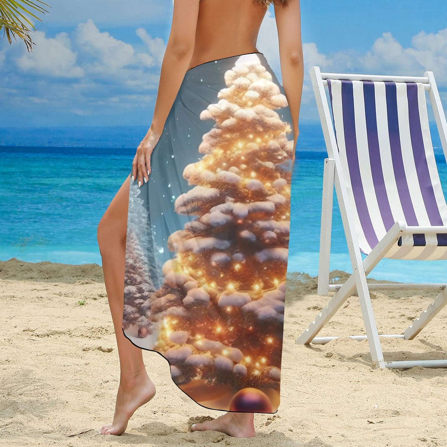 Christmas Tree4 Long Beach Sarong Wrap