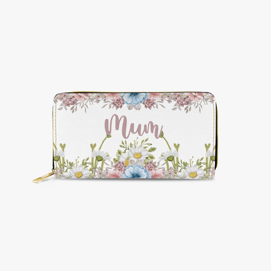 Long Type Zipper Purse, Floral, Mum, awd-1366