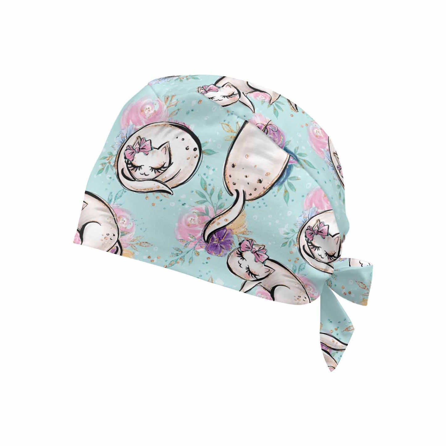 Nurse Scrub Cap Blue Cats  Scrub Cap