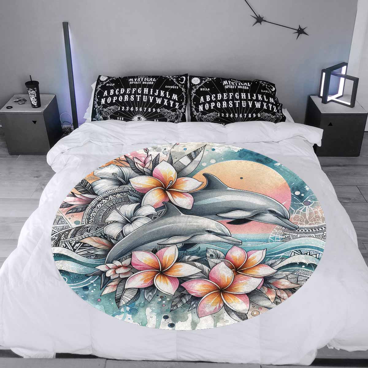 Sea_Animals_Dolphin_Awd351114  Circular Micro Fleece Blanket 60"