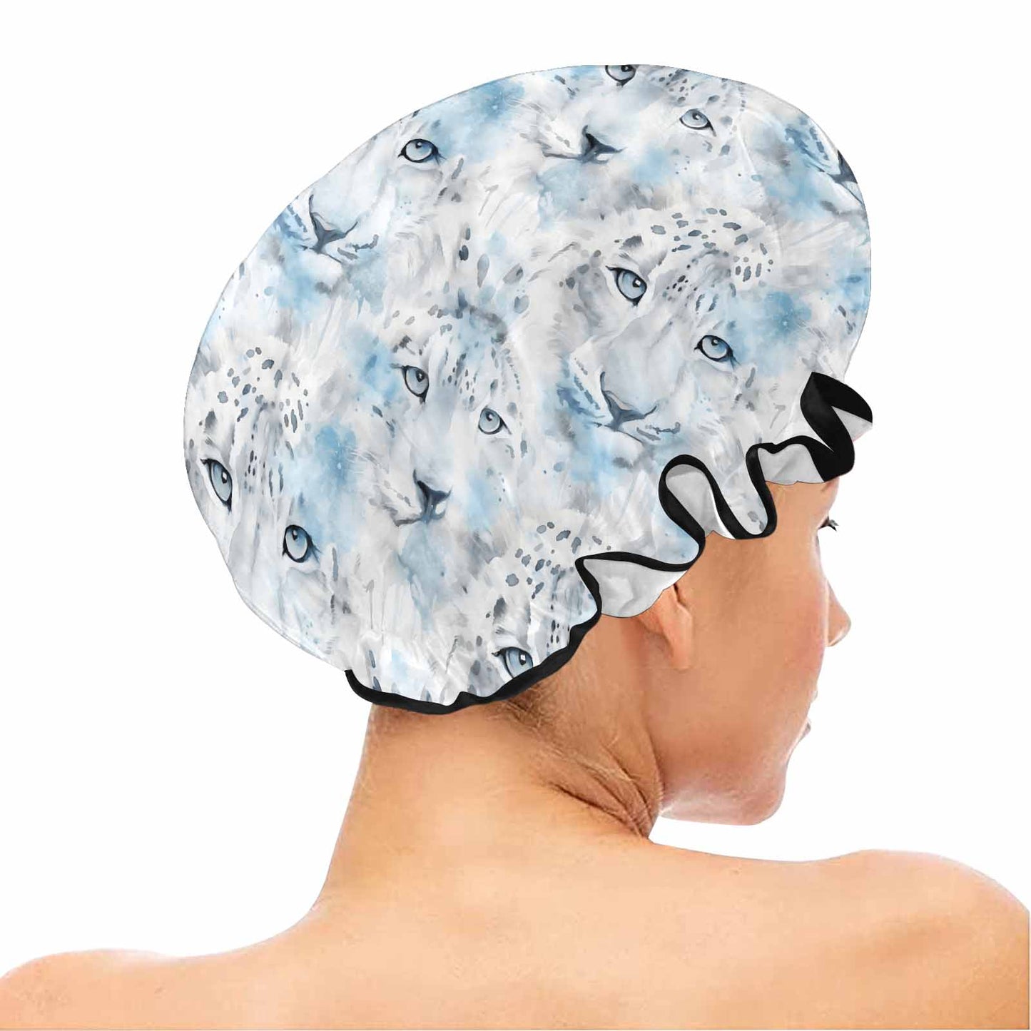 White Leopard  Shower Cap