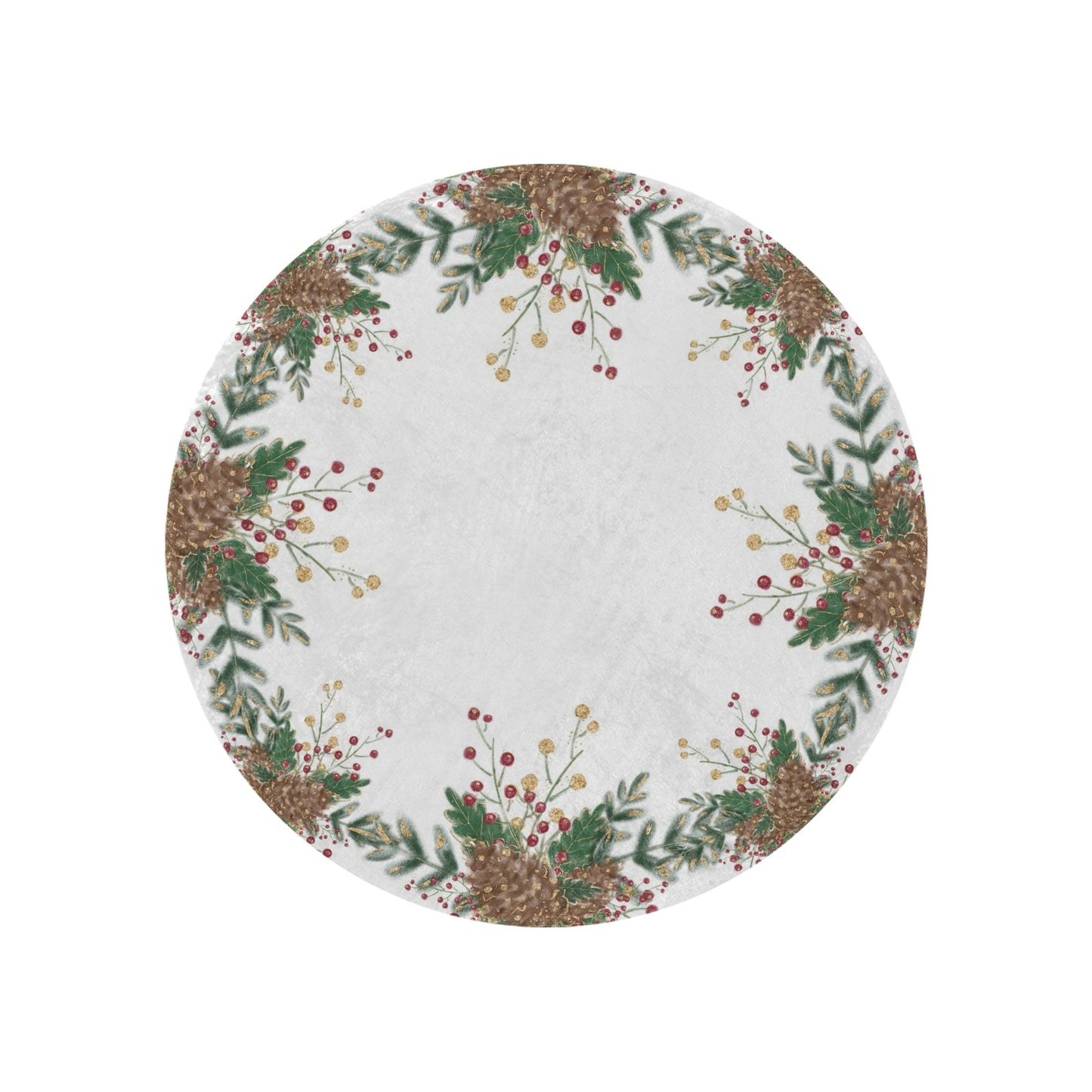 Christmas Pinecone Circular Micro Fleece Blanket