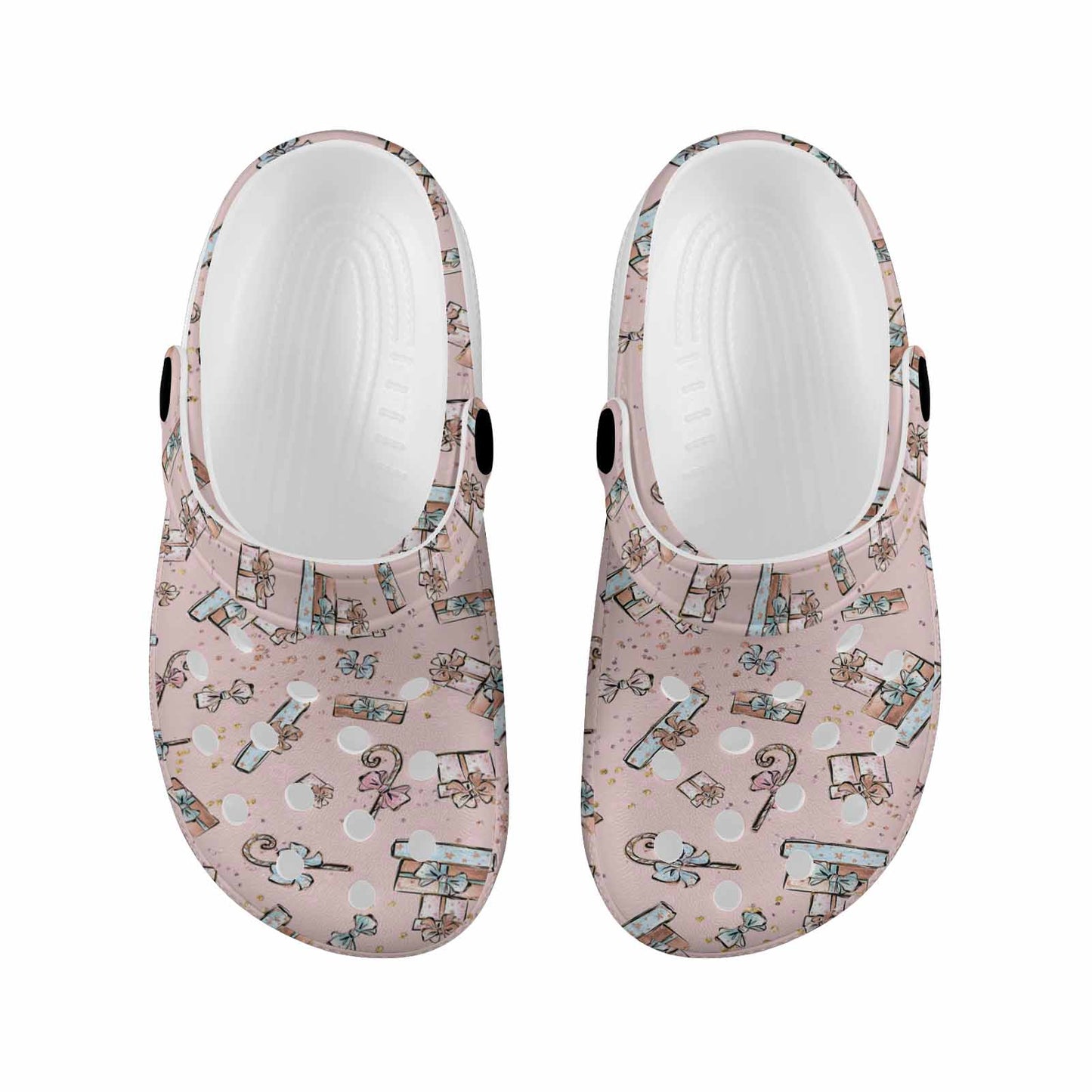 Pink Christmas  Custom Print Kids Clogs