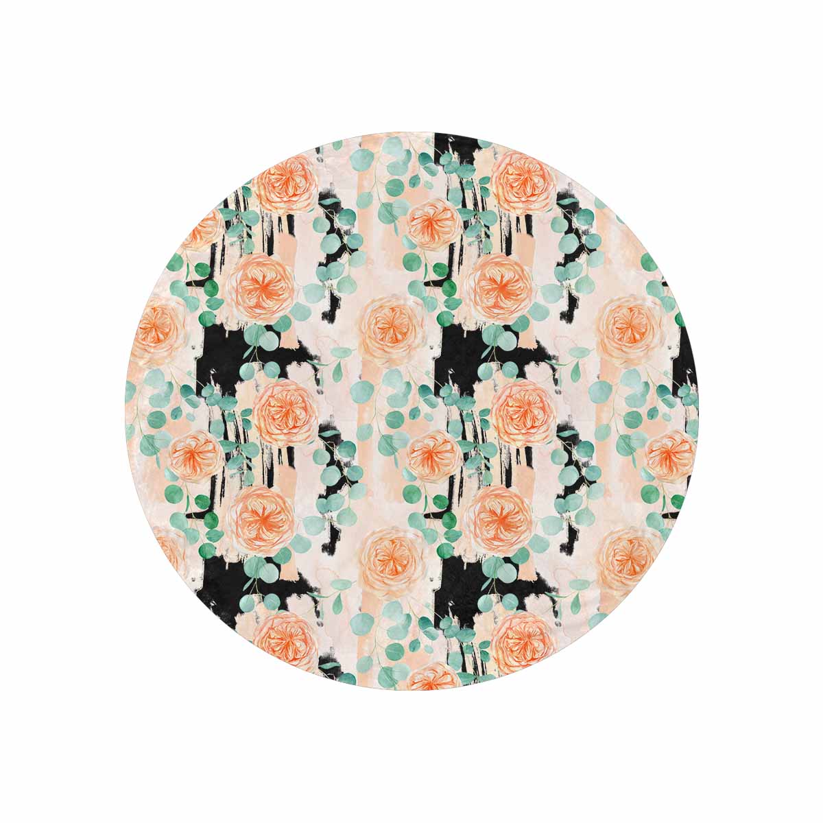 Rose Eucalyptus Circular Micro Fleece Blanket 47"